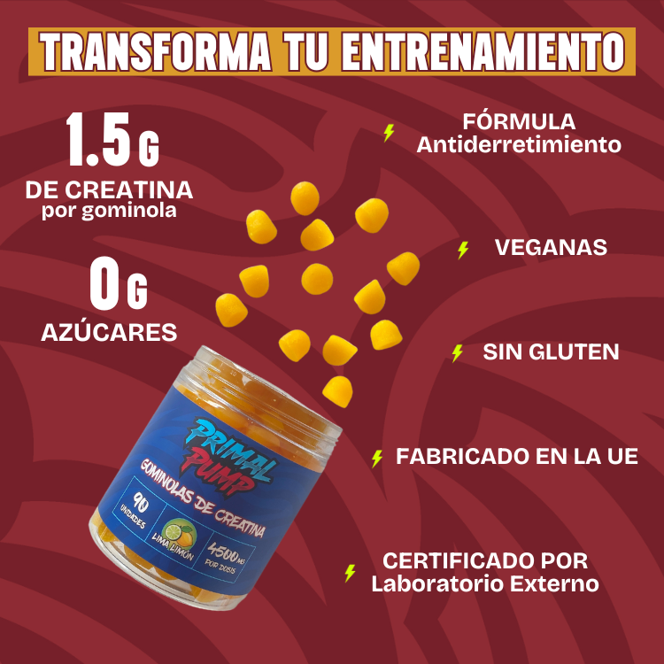2x Gominolas de Creatina - 1 Lima Limón + 1 Frambuesa